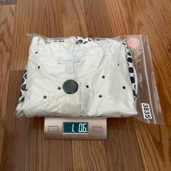 Dressbarn Ombre Polka Dot Cropped Jacket Women’s 2X White Black 3/4 Sleeves - Picture 9 of 9